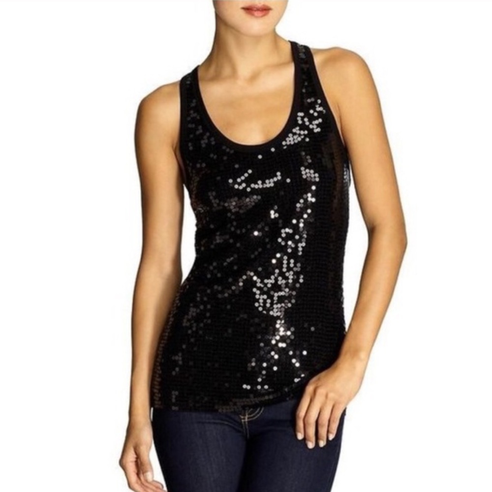 MICHAEL Michael Kors Black Sequin Tank Top